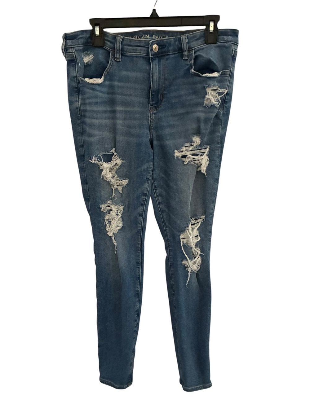 American Eagle Distressed Skinny Jeans - Blue Woman’s Size 14